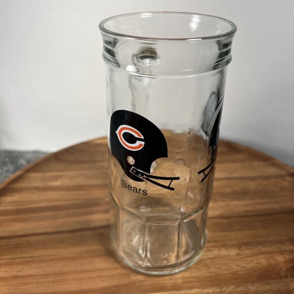 Vintage 1980's Chicago Bears NFL Football Fisher Peanuts Glass Mug O Nuts - Picture 4 of 8